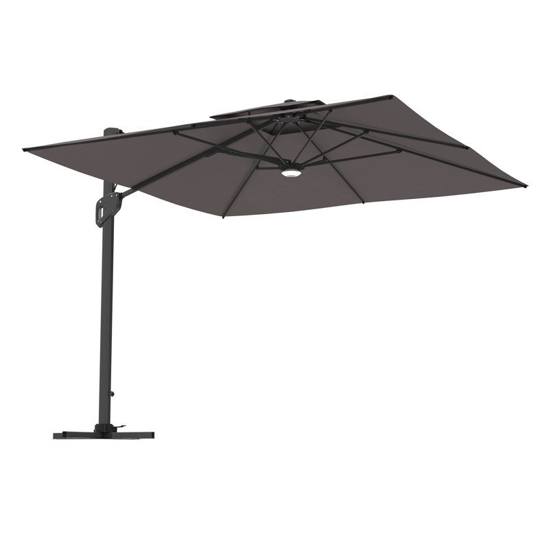 Parasol en porte-à-faux carré Gilda, Gris foncé
