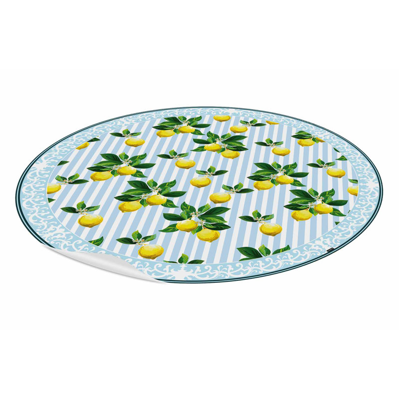 Edlohman Non-Slip Striped Indoor Doormat, Round 136cm