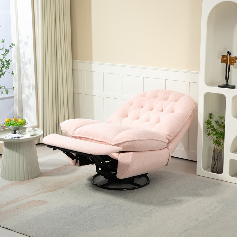 Fauteuil inclinable moderne capitonné, Rose