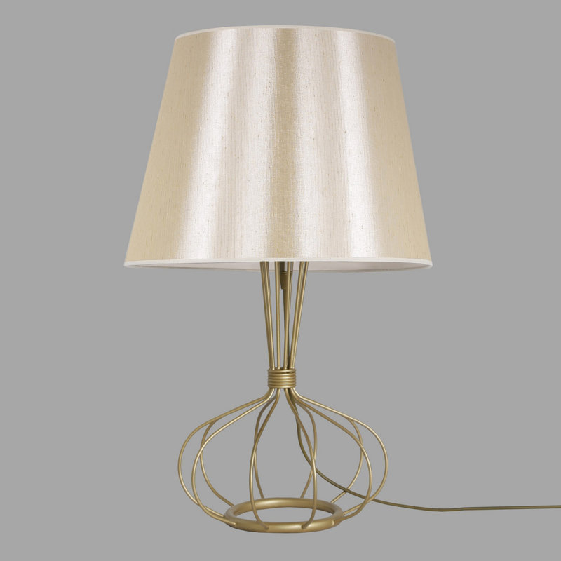 Metal Table Lamp, Cream, Gold