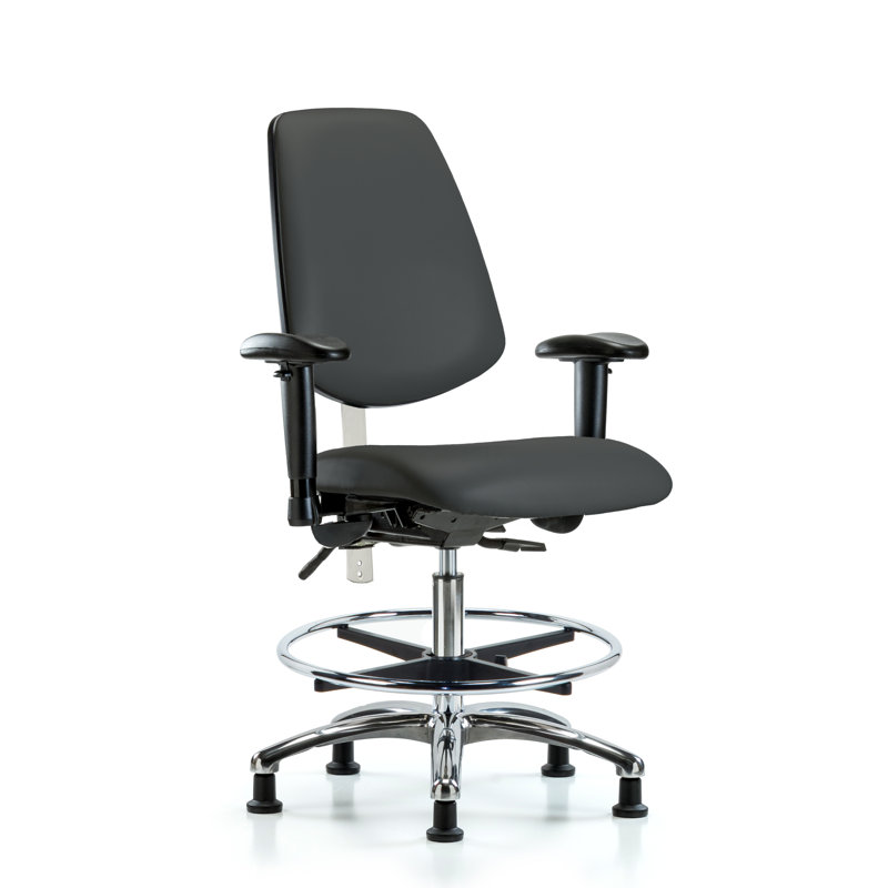 Chaise de dessinateur Josiah, Anthracite, Patins, Inclus