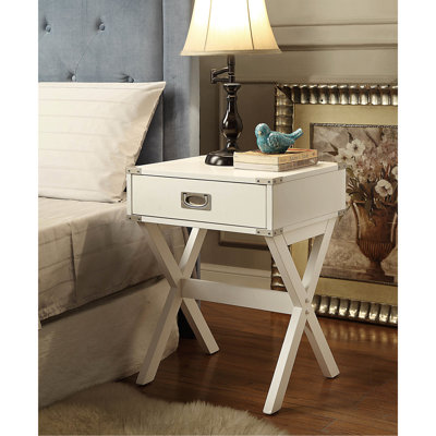 Modern Black Accent Table With Storage Space - Metal Corners And Square Design Durability Style Function