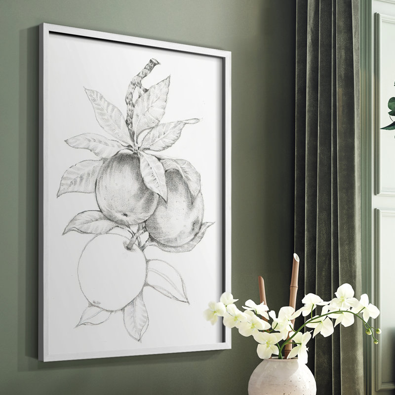 Impression encadrée FruitBearing Branch II - bois massif, Cadre simple blanc, H 10 po x l 8 po