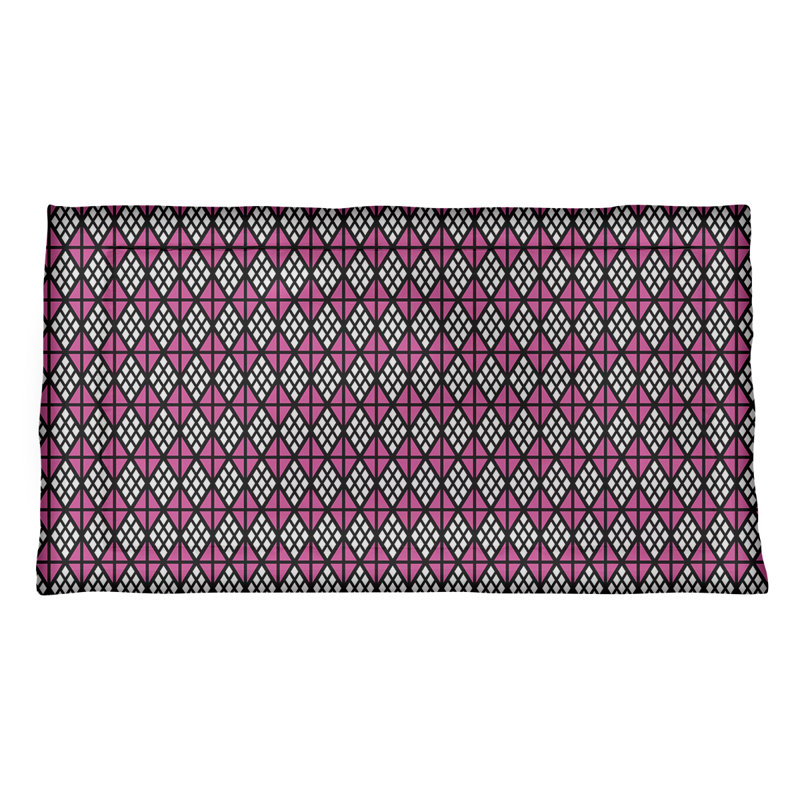 Taie décorative Enveloppe, Standard, Polyester, Noir / Rose