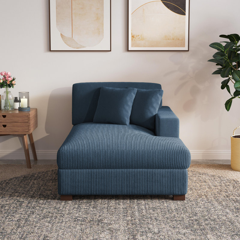 Upholstered Chaise Lounge, Right Hand Facing