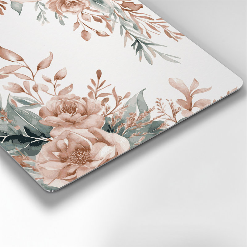 Aquarelle florale, art mural gris en métal 6