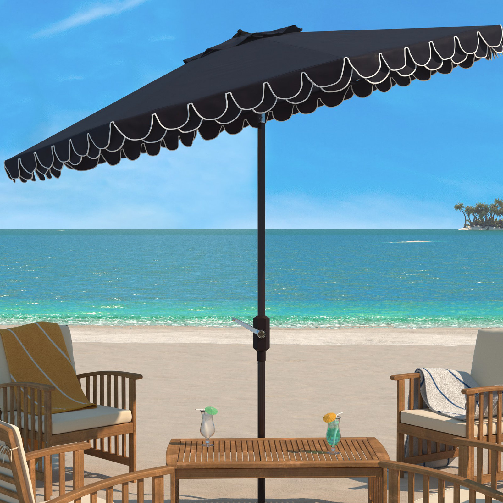 10.8' Beach Umbrella, Navy