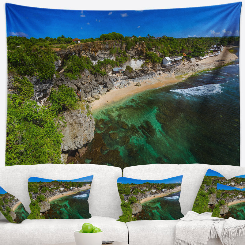 Tapisserie paysage marin balangan plage Bali Indonésie, H 50 po x l 60 po