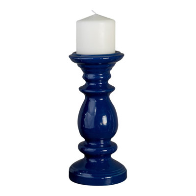  Camden Blue Ceramic Candle Holder Set of 2, 5.2" H