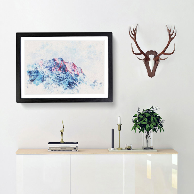 Mountain Peak in Russia - Framed Print, 24cm H x 33cm W x 2cm D, Black Framed