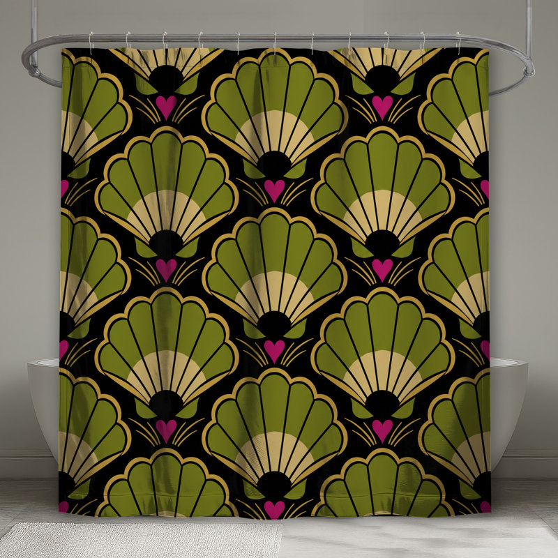 Rideaux de douche verts très longs, 70in W x 72in H