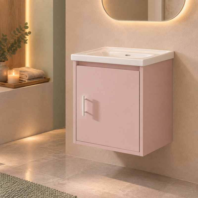 Floating Bathroom Vanity, Pink