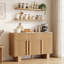 Buffet/crédence à 3 portes cannelées, 120 cm de large, tablette réglable-574650787-764972686