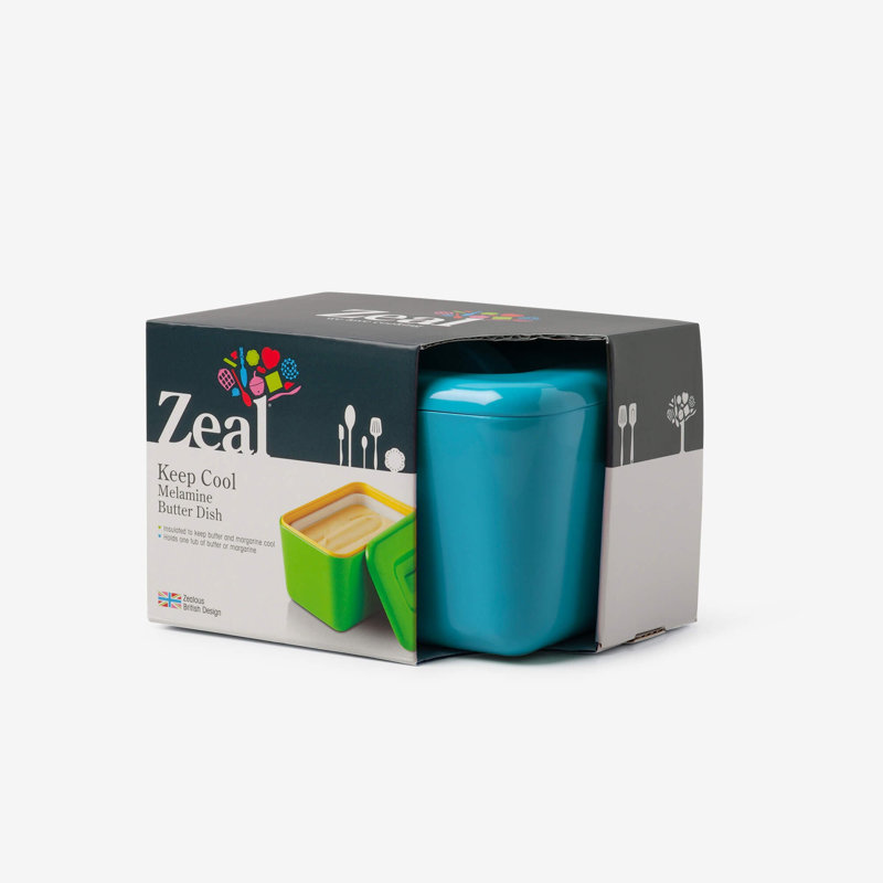 Zeal Melamine Butter Dish, Aqua