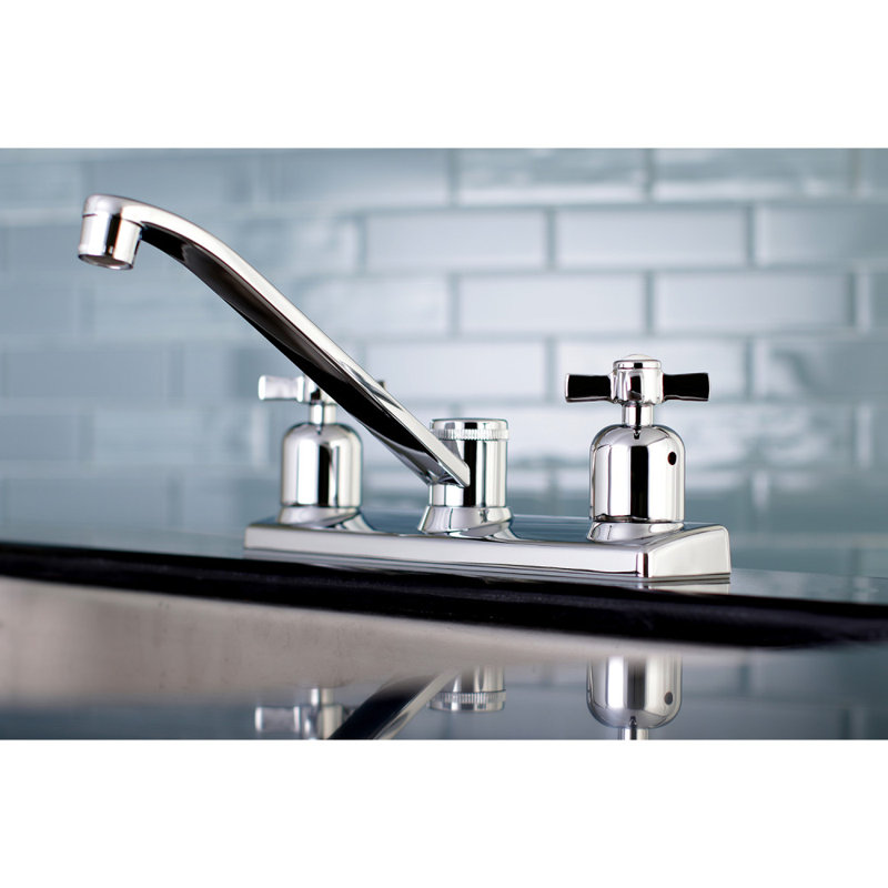 Kingston Brass Millennium Two-Handle 8" Centerset Kitchen Faucet, No Side Sprayer