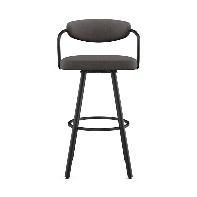  Tabouret de bar et de comptoir pivotant Ernesto, Gris anthracite, Tabouret de bar (siège d'une hauteur de 29,88 po)