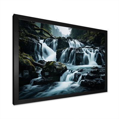 " Waterfall Eternal Cascade II " Mixed Media and Color Photography Print