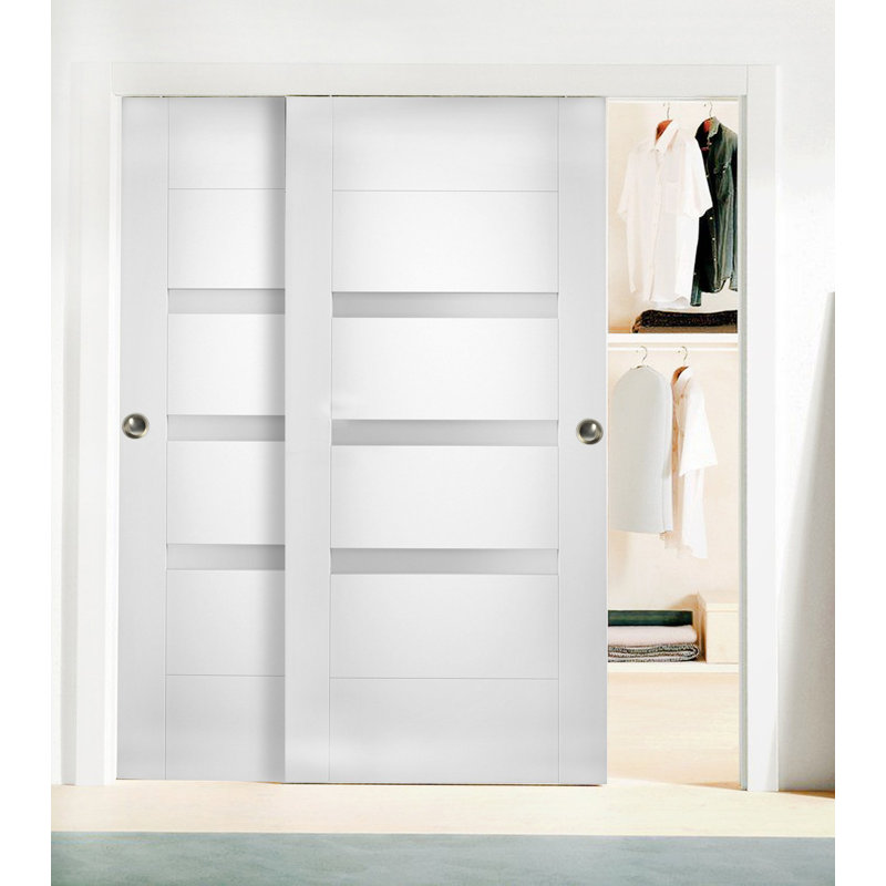 Portes blanches en verre givré Sete, 72 po x 96 po