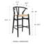 Tabouret de bar / de comptoir en bois massif Fairbanks-869017180-869017181-869017176
