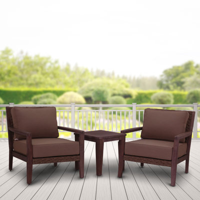 Loux Eucalyptus 2 - Person Patio Conversation Set with Cushions