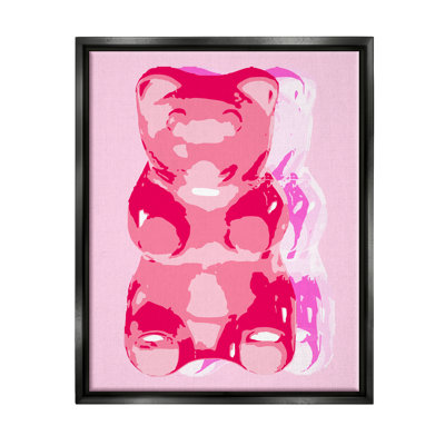 "Modern Gummy Bear" encadré sur bois par Lil 'Rue, impression