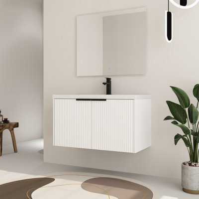 Larchdale 36'' Single Bathroom Vanity Set with Resin Sink Top
