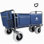 Chariot de plage tout-terrain d'une capacité de 500 lb avec pneus pneumatiques de 9 po - Chariot à cadre en acier breveté, conception pliable avec poches latérales Molle et sac isotherme