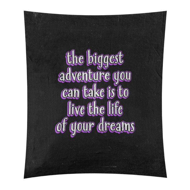 Tapisserie tableau noir en polyester le plus grand de la citation adventure, H 80 po x l 68 po, Mauve
