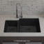 Évier de cuisine 32 po x 19 po en quartz platine, évier à double cuve 40/60, évier encastré, évier de cuisine en granite-101427304