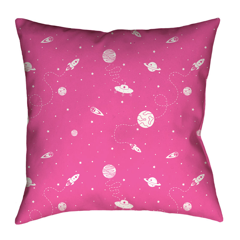 Coussin décoratif intérieur / extérieur Katelyn Elizabeth, 20 po x 20 po, Noir / blanc
