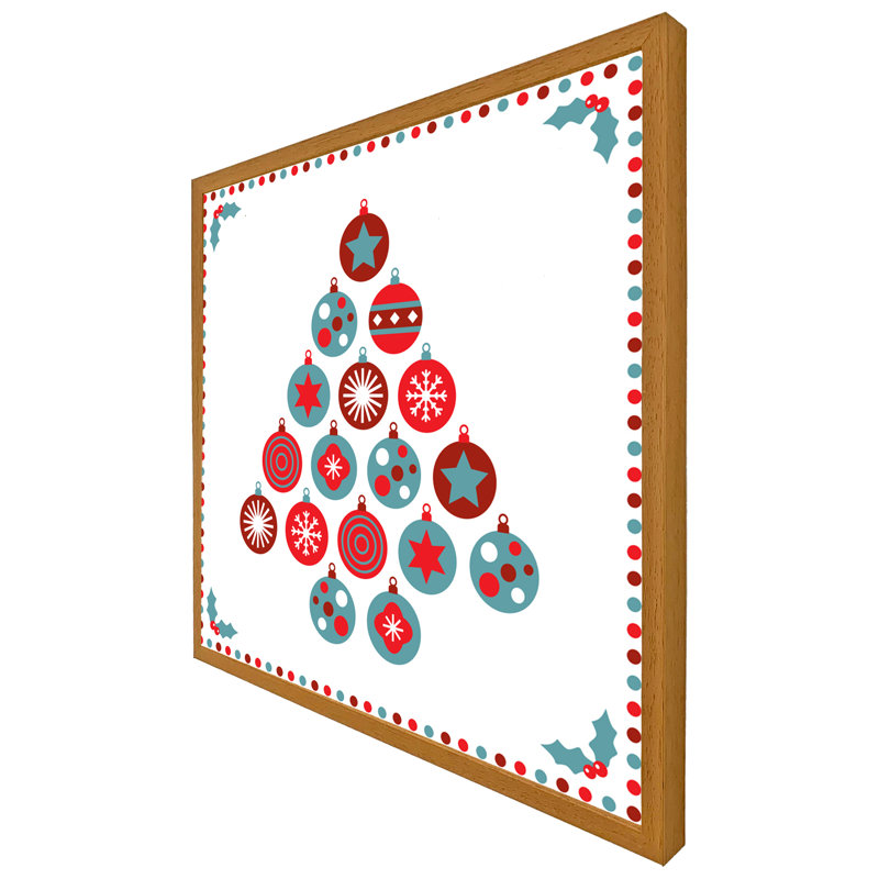 Bembow Seasonal Christmas - Single Picture Frame Print, 76cm H x 76cm W x 4cm D, Oak
