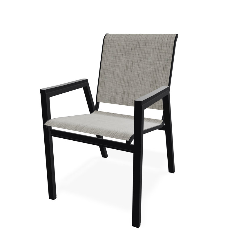 Bazza Outdoor Dining Chair, Smoke, Black