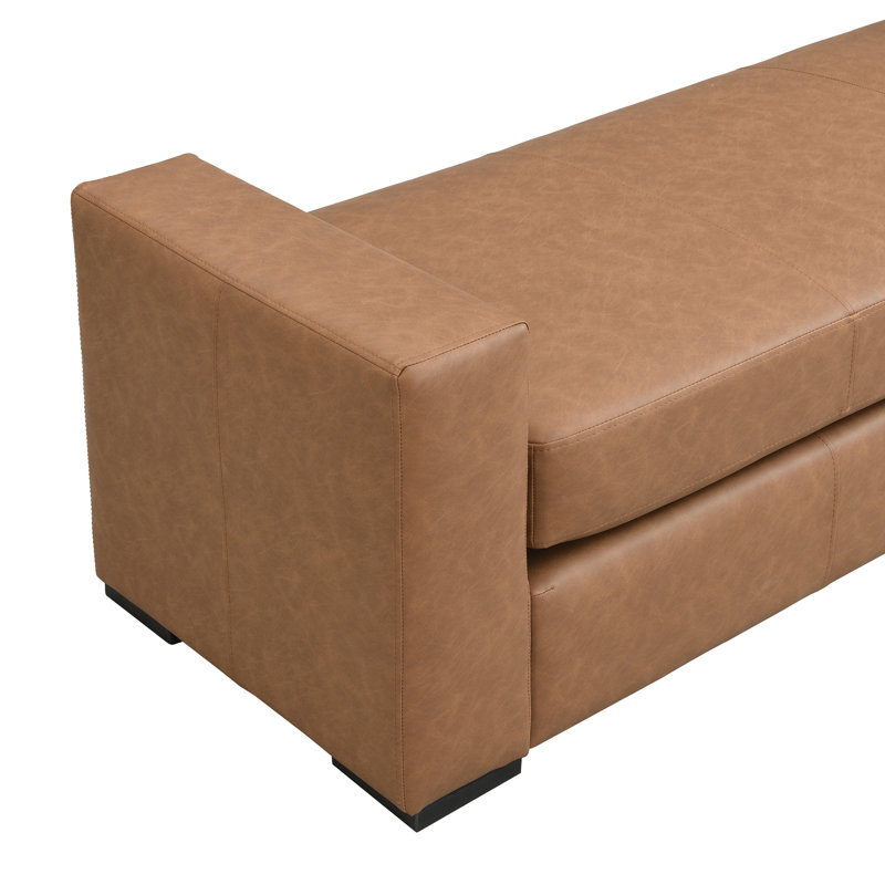Banc en similicuir brun élégant et durable