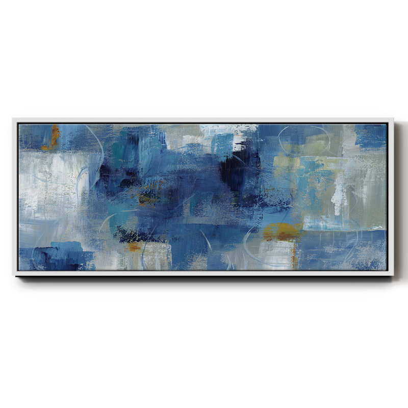 Bleu matin - toile encadrée, H 12 po x l 30 po