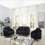 Causeuse moderne chic en velours noir Livia
