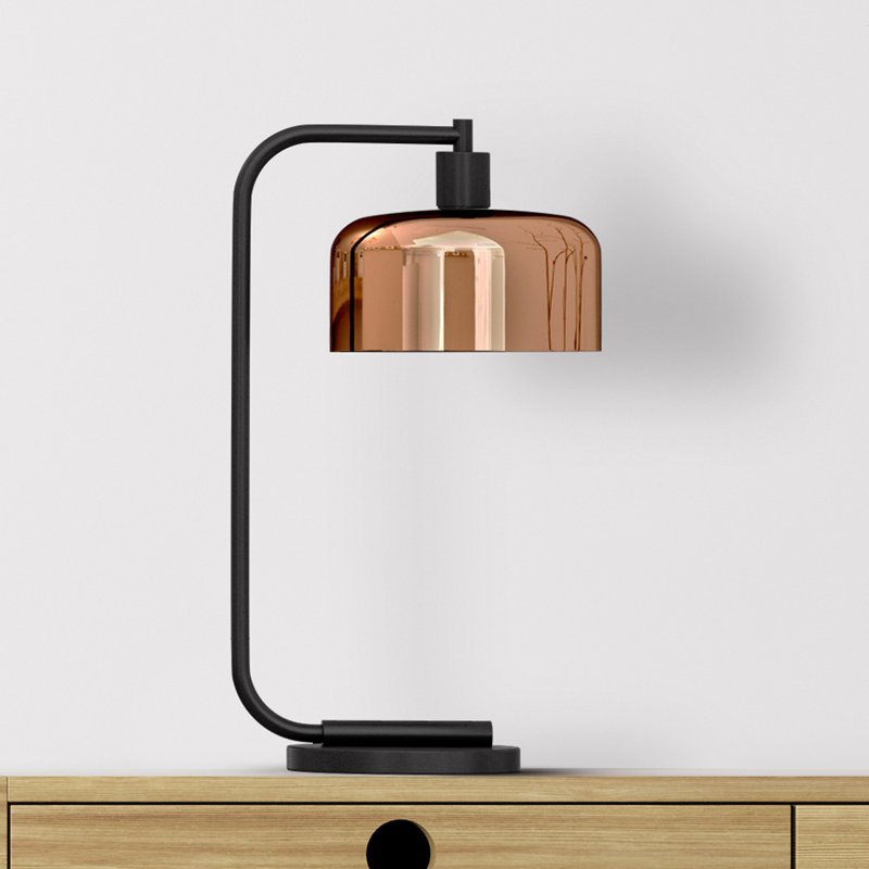 Lampe de table arquée 20,5 po Calianne, Cuivre, Noir, noir, noir, noir