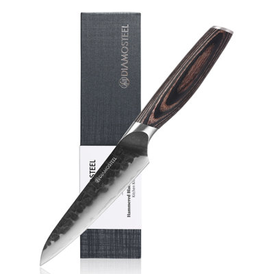 5-Inch Utility Knife - Japanese 9CR18MOV High Carbon Stainless Steel   Professional Kitchen Utility Knife with Ergonomic Pakkawood Handle and Present Box