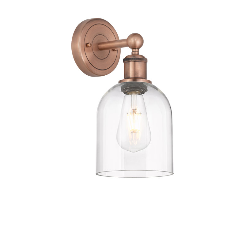 Allysson Steel Armed Sconce, Antique Copper, Clear
