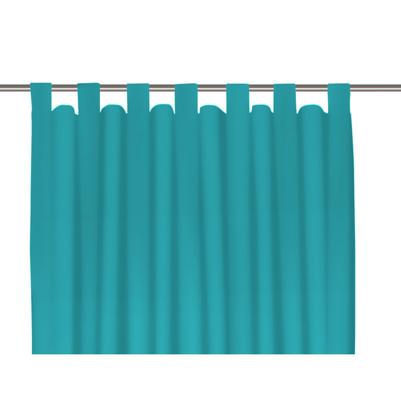 Polyester Blackout Tab Top Curtain Panel, Turquoise, 142cm Width x 295cm Drop