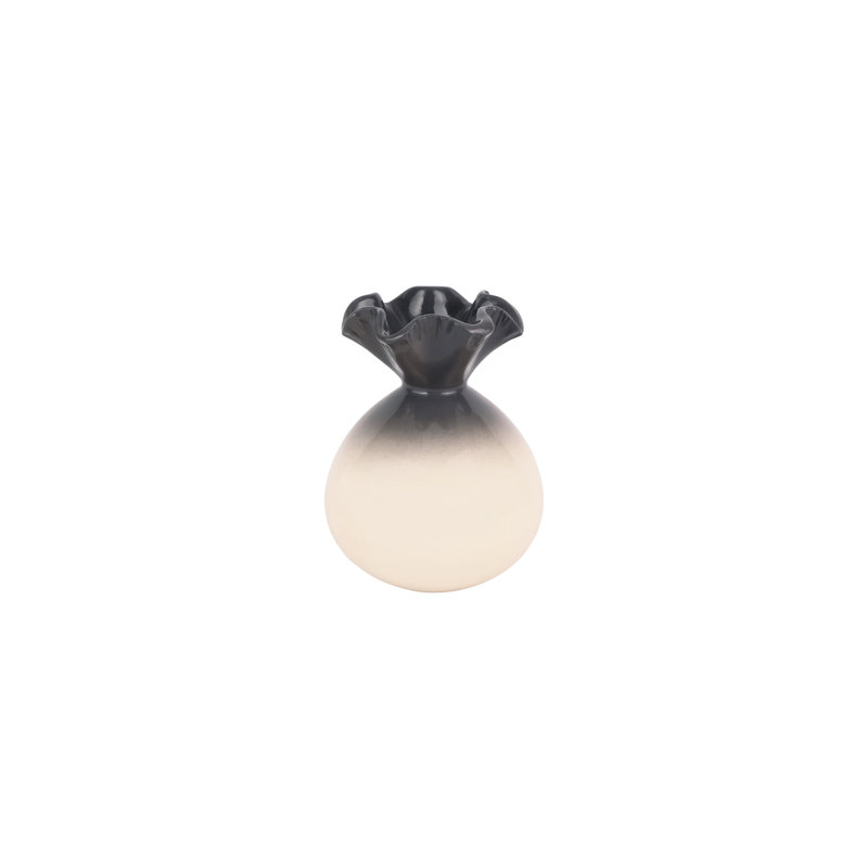 Casa Handmade Terra Bianca Table Vase, Gray/White