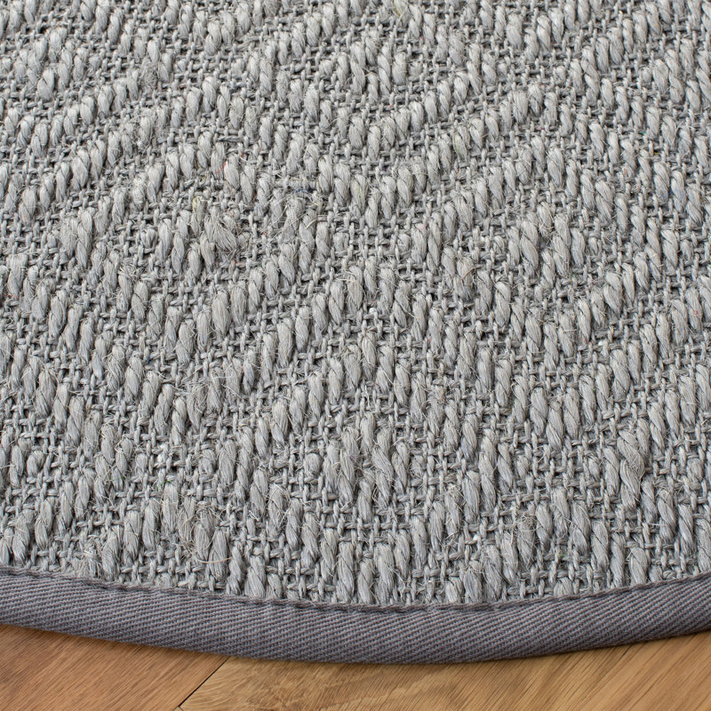 Tapis gris clair en jute / sisal Freitag, Rond 6 pi