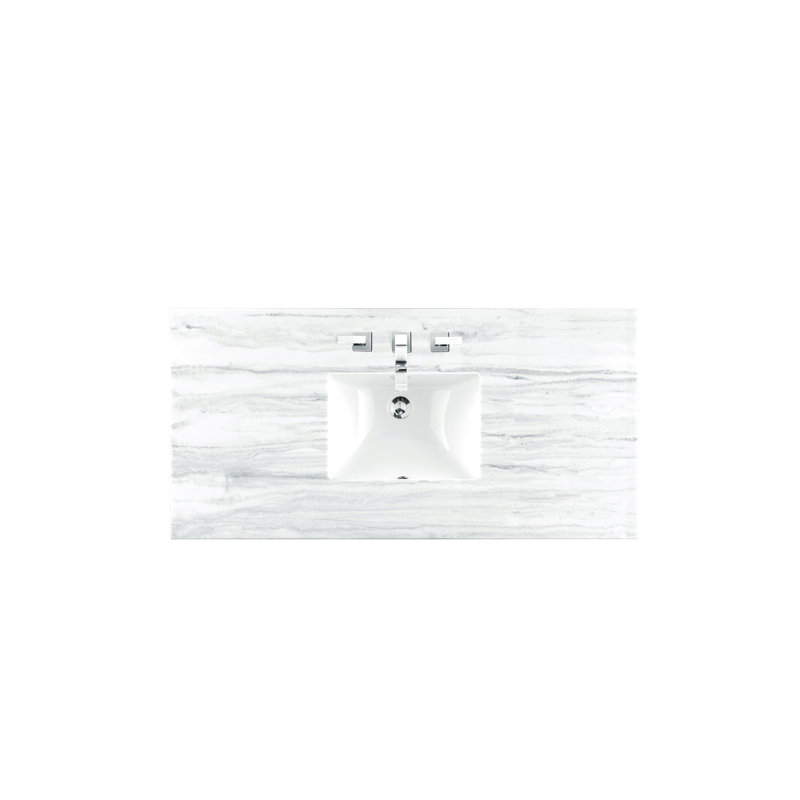 Bristol 48'' W Single Vanity, Saddle Brown, Carrara White, 8" Widespread