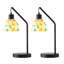Ensemble de 2 lampes de table modernes avec abat-jour en verre incrusté de coquillage coloré, lampes de chevet en métal noir avec interrupteur en ligne, ampoules DEL E26 incluses