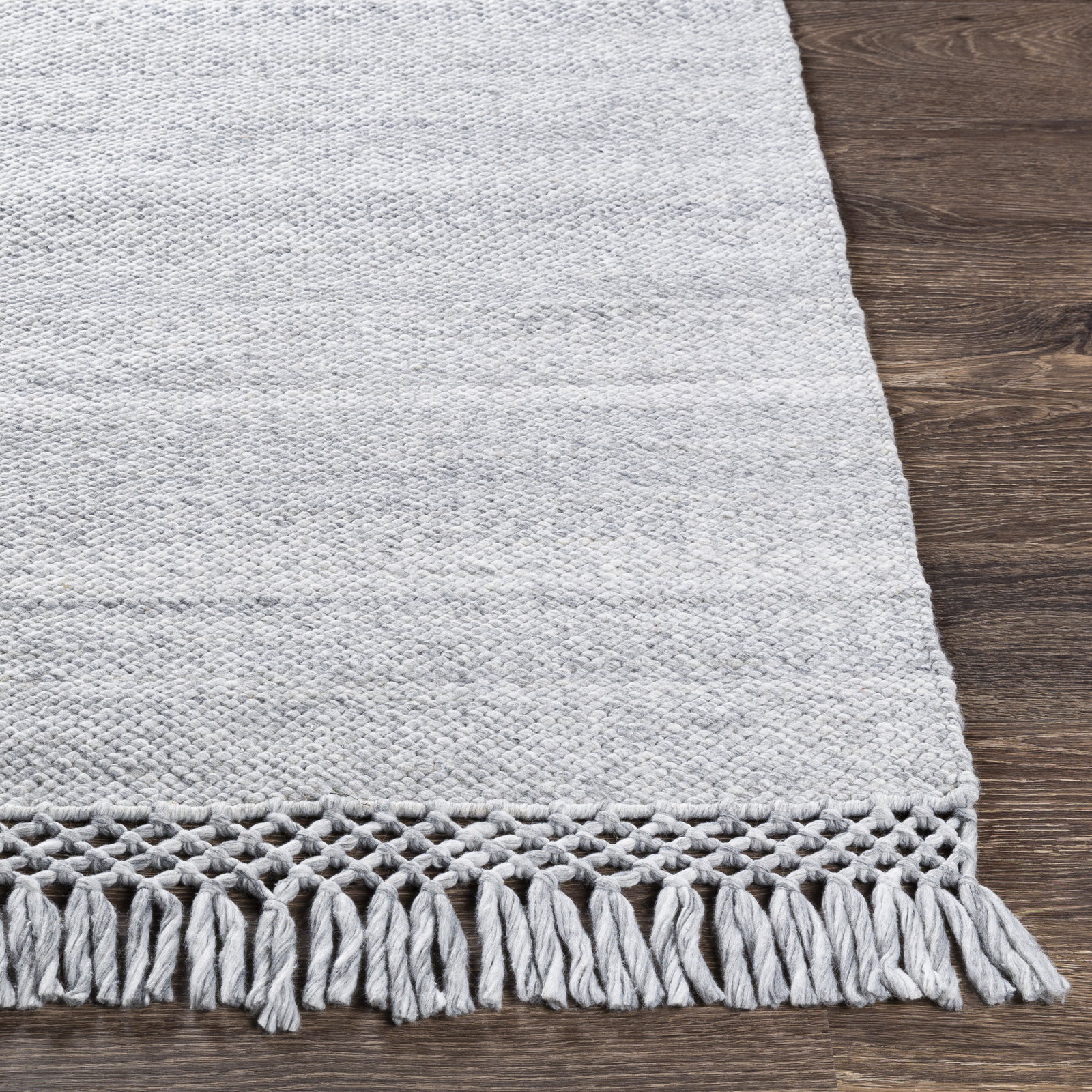 Loretta Handmade Performance Gray Indoor/Outdoor Rug, Rectangle 8'10" x 12'