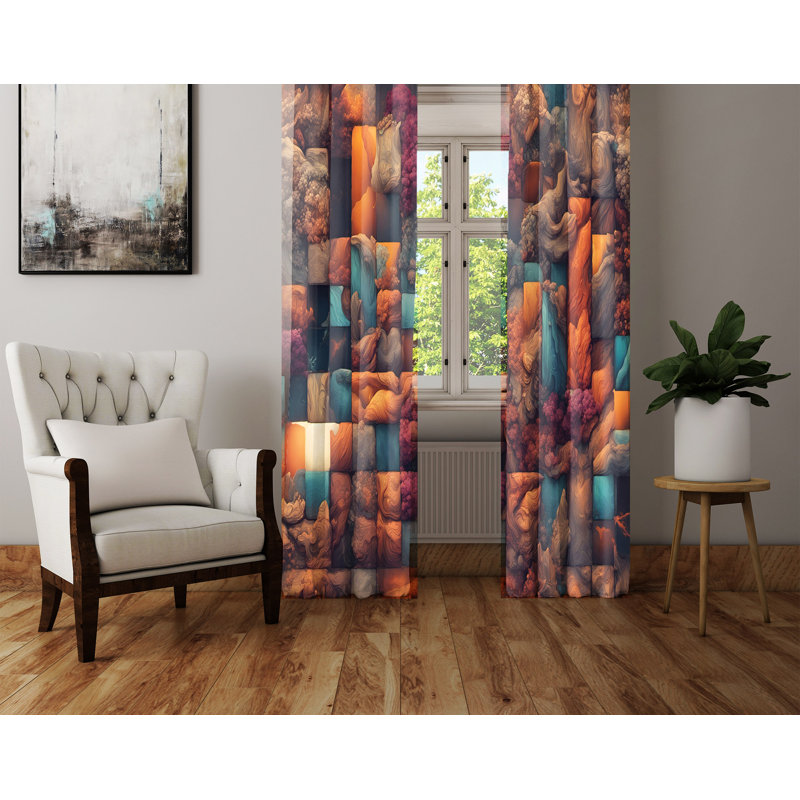 Semi Sheer Curtain Pair, 56" W x 78" L