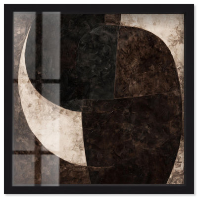 Duality of Forms I Shadowbox Print Boho Brown Wall Art by Art Remedy, Black Frame, 31 x 31