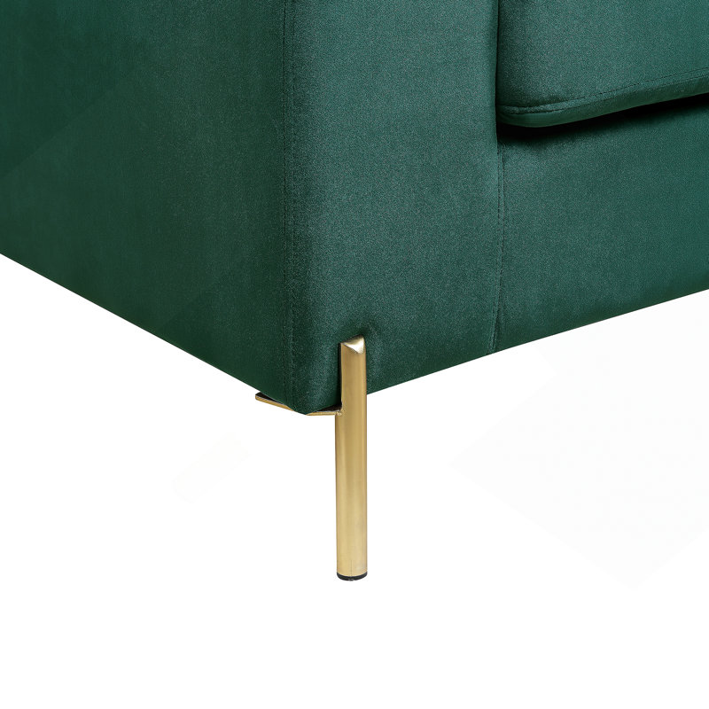 Canapé modulaire avec méridienne Shannon, Velours vert