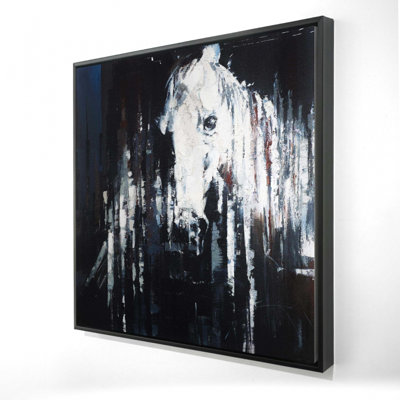 «Cheval abstrait sur fond noir»