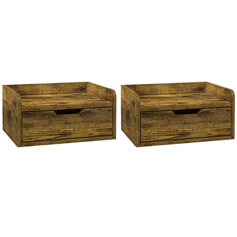40cm W Manufactured Wood Bedside Table, Brown