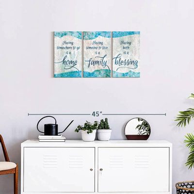 «Home Family Blessing Quote», reproduction sur toile